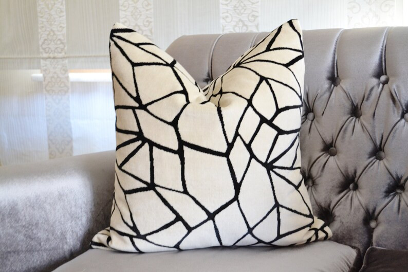 Black Velvet Pillow Cover,Off-white Velvet Pillow Cover, Cream Velvet Pillow Cover | Etsy (US)