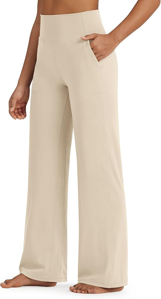 G4Free BareFeel High Stretch Yoga Pants Women Soft High Waisted Casual Wide Leg Pants with Pocket... | Amazon (US)