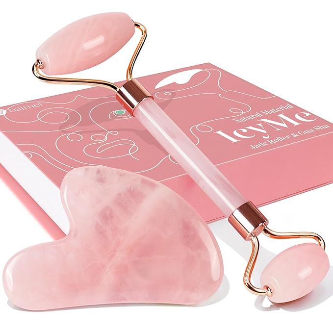 BAIMEI Jade Roller & Gua Sha, Face Roller, Facial Beauty Roller Skin Care Tools, Self Care Pink G... | Amazon (US)