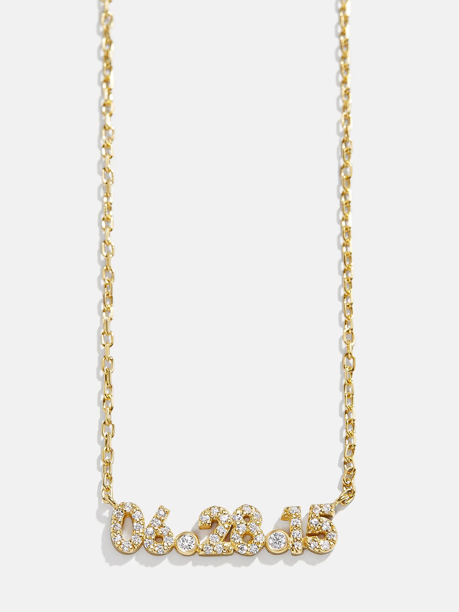 18K Gold Pavé Custom Number Necklace - Gold/Pavé | BaubleBar (US)