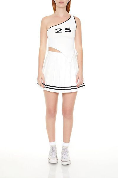 Varsity-Striped Pleated Mini Skirt | Forever 21