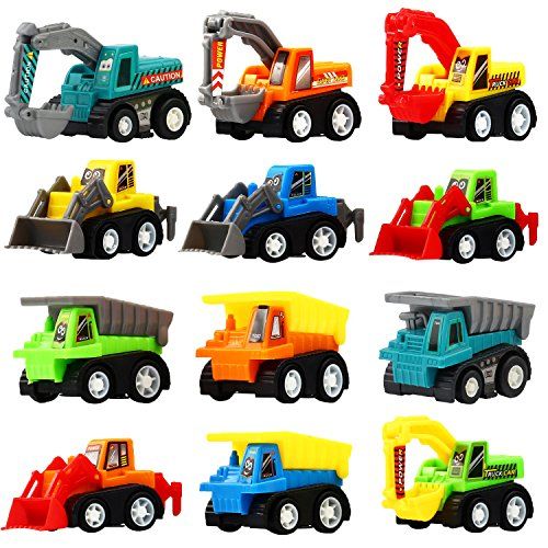 Pull Back Car, 12 Pcs Mini Truck Toy Kit Set, Play Construction Engineering Vehicle Educational P... | Amazon (US)