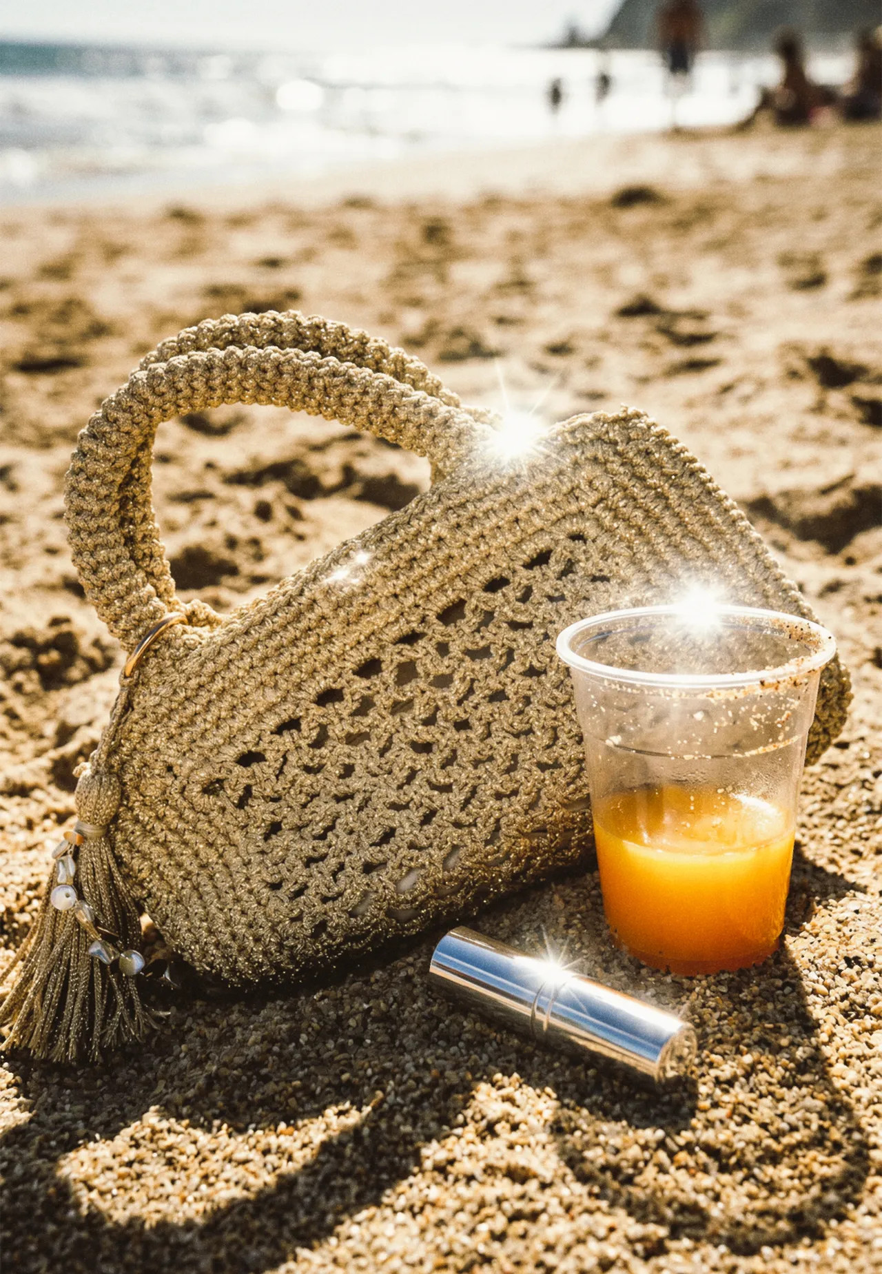 Metallic yarn crochet tote bag - Women's Bags | Stradivarius United Kingdom | Stradivarius (UK)