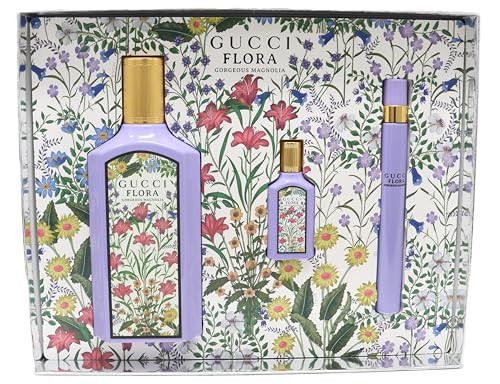 Gucci Flora Gorgeous Magnolia Woman's Gift Set: 100ml EDP Spray + Mini 10ml EDP Spray + Mini Pen 5ml EDP Spray - HARD BOX | Amazon (US)