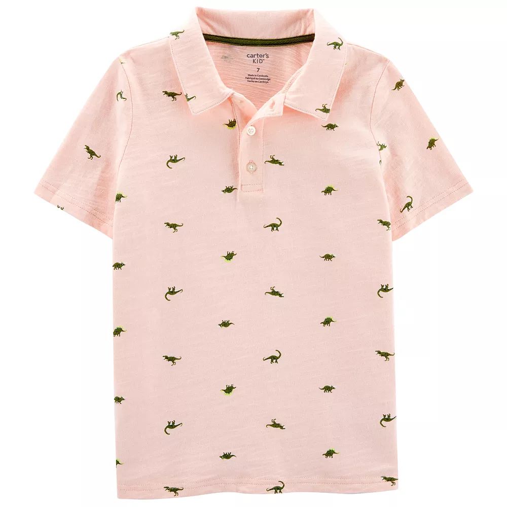 Boys 4-14 Carter's Dinosaur Slubbed Jersey Polo | Kohl's