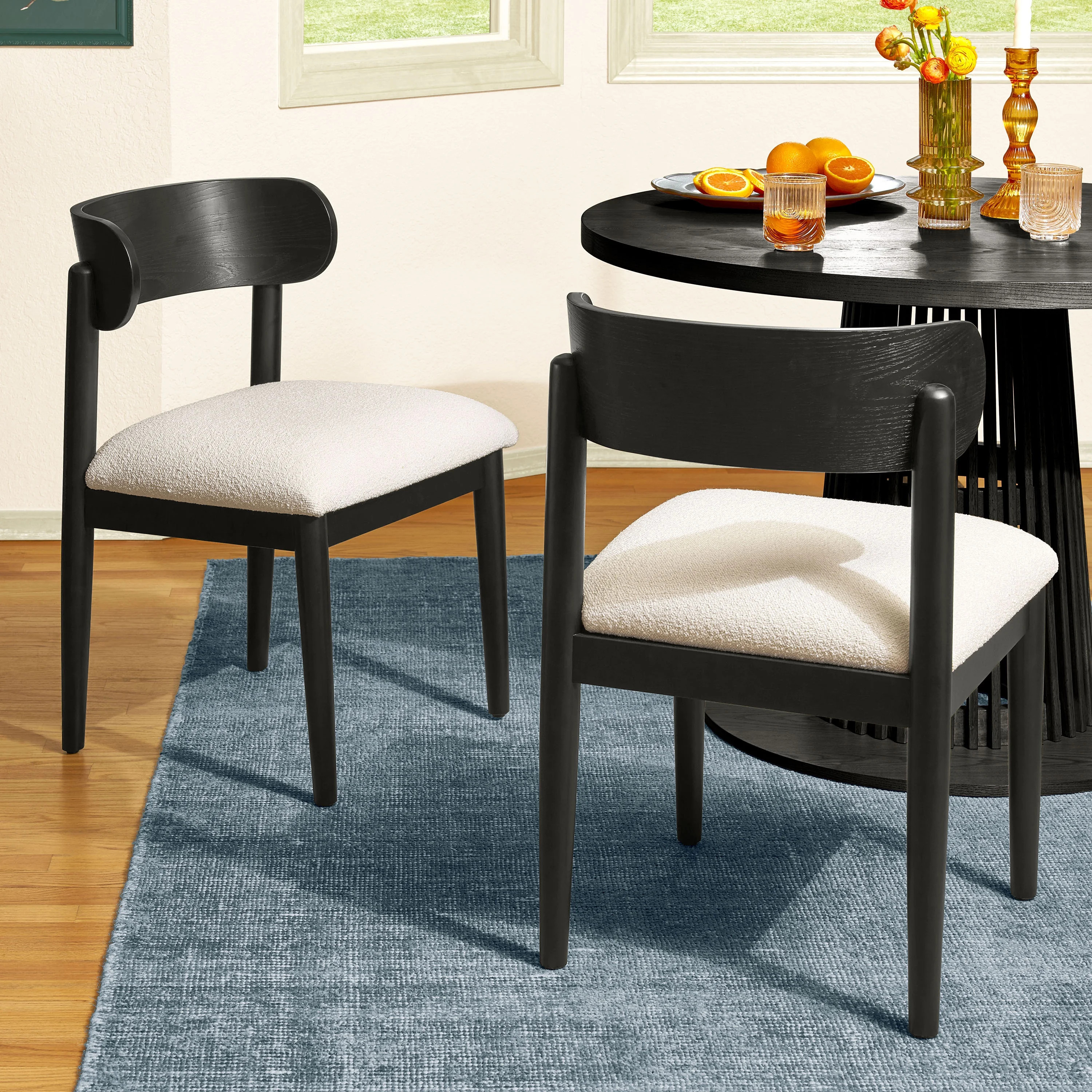 Beautiful Drew Dining Room Chair by Drew Barrymore, Rich Black Finish, 2 Pack | Walmart (US)