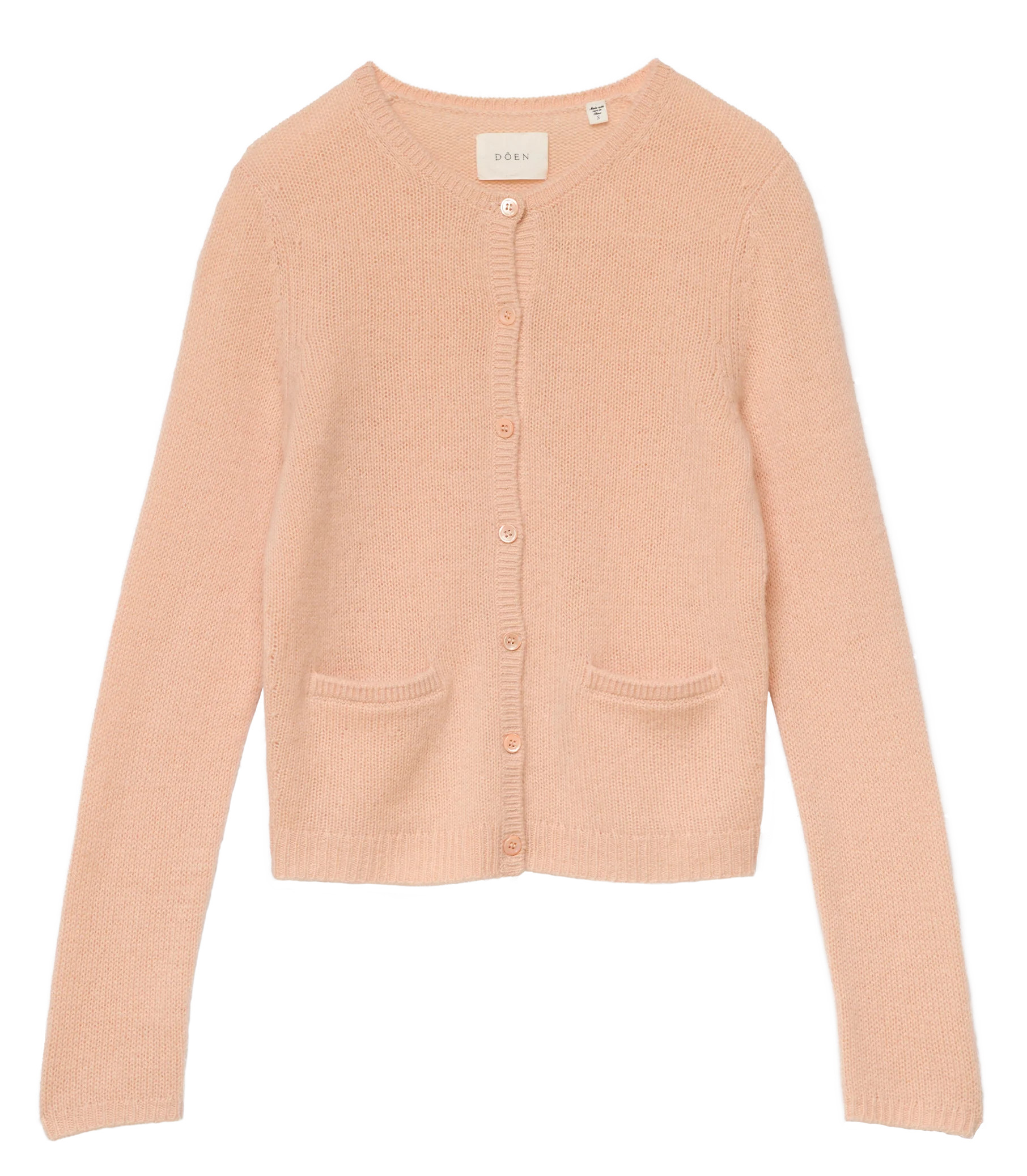 Thea Cashmere Cardigan - Light Peach Sorbet | DÔEN | DOEN