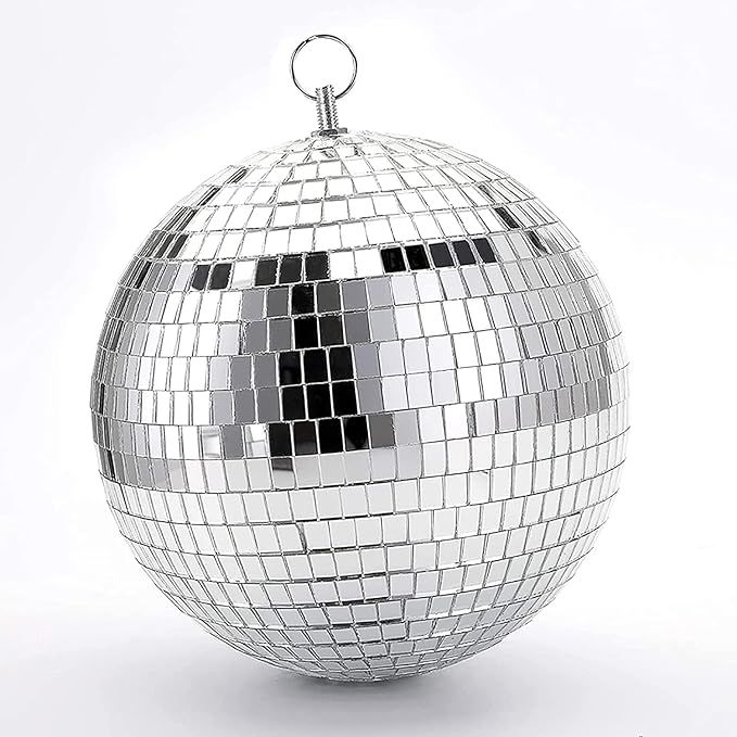 GOGHOST Mirror Disco Ball - 12 - Inch Cool and Fun Silver Hanging Party Disco Ball – Stage Ligh... | Amazon (US)