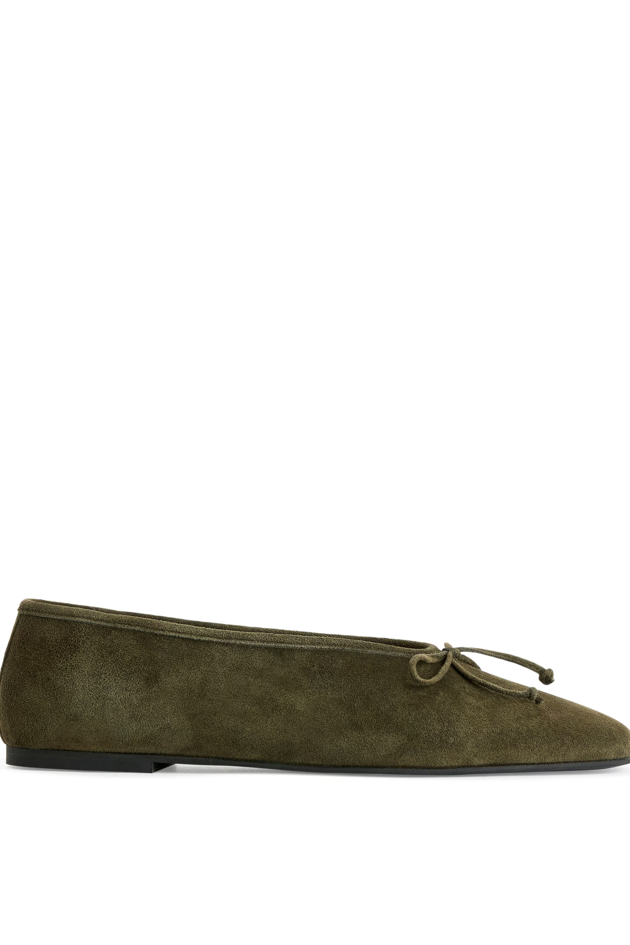 Suede Ballerina - Khaki Green - Ladies | H&M GB | H&M (UK, MY, IN, SG, PH, TW, HK)