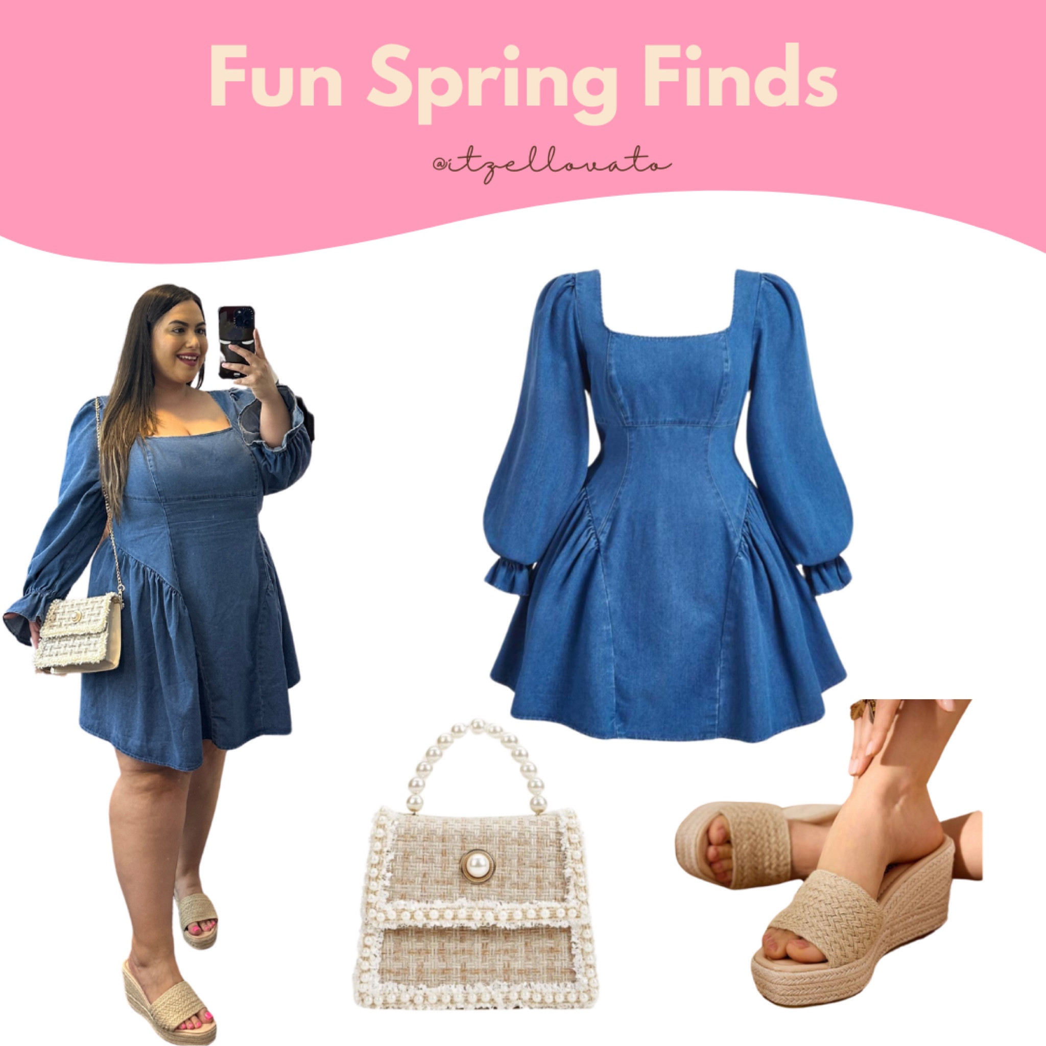Fun spring finds. Denim spring dress. 

#LTKPlusSize #LTKMidsize #LTKStyleTip