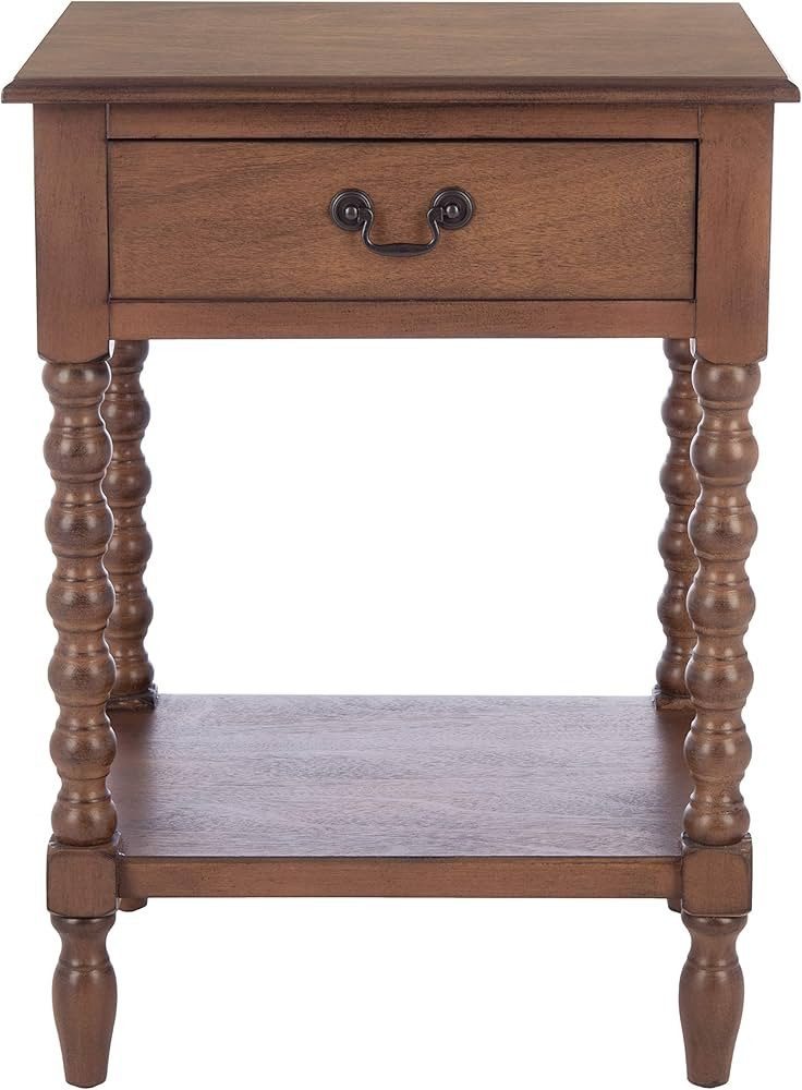 SAFAVIEH Home Collection – Athena Brown Accent Table with Drawer & Shelf, Farmhouse Storage Nig... | Amazon (US)