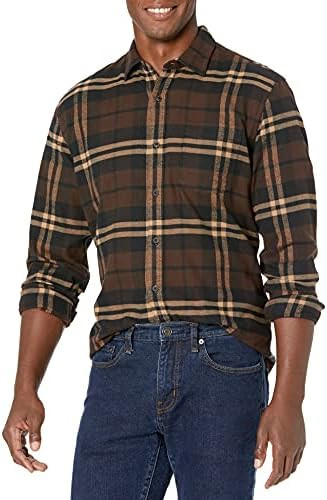 Amazon Essentials Men's Regular-Fit Long-Sleeve Flannel Shirt (Available in Big & Tall) | Amazon (US)