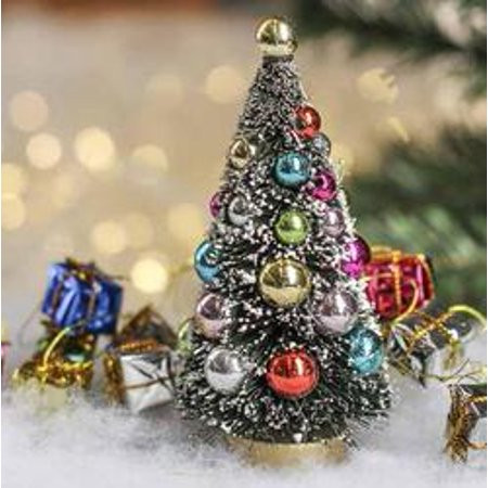 4-3/4 Small Frosted Bottle Brush Christmas Tree | Walmart (US)