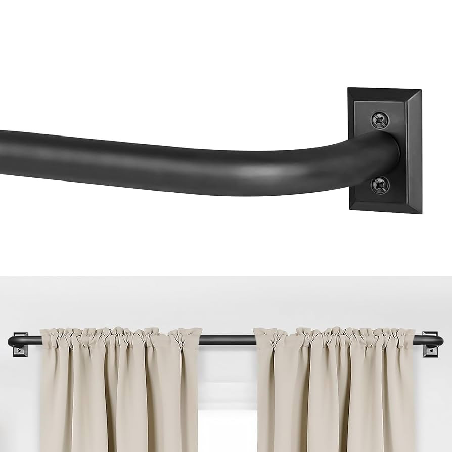 Blackout Curtain Rod for Windows 28 to 48 Inches, Wrap Around Heavy Duty Rod for Darkening, Moder... | Amazon (US)