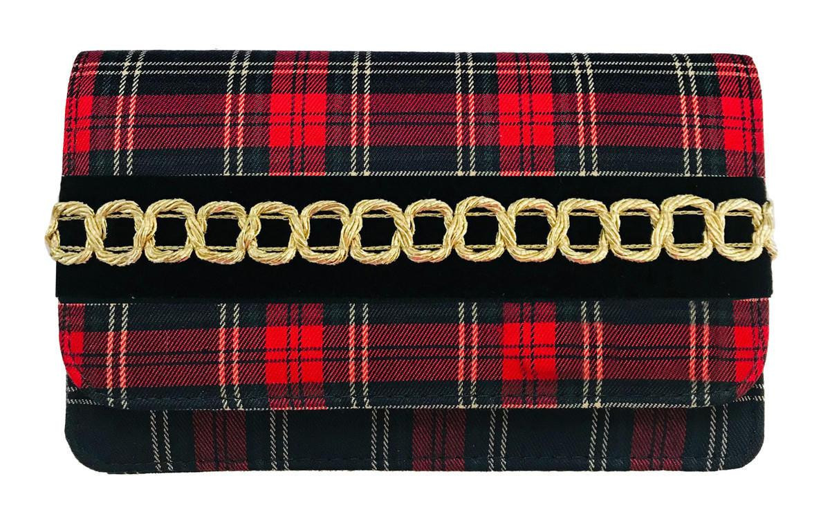 Ruby Red Plaid Clutch - Customizable | Lisi Lerch Inc