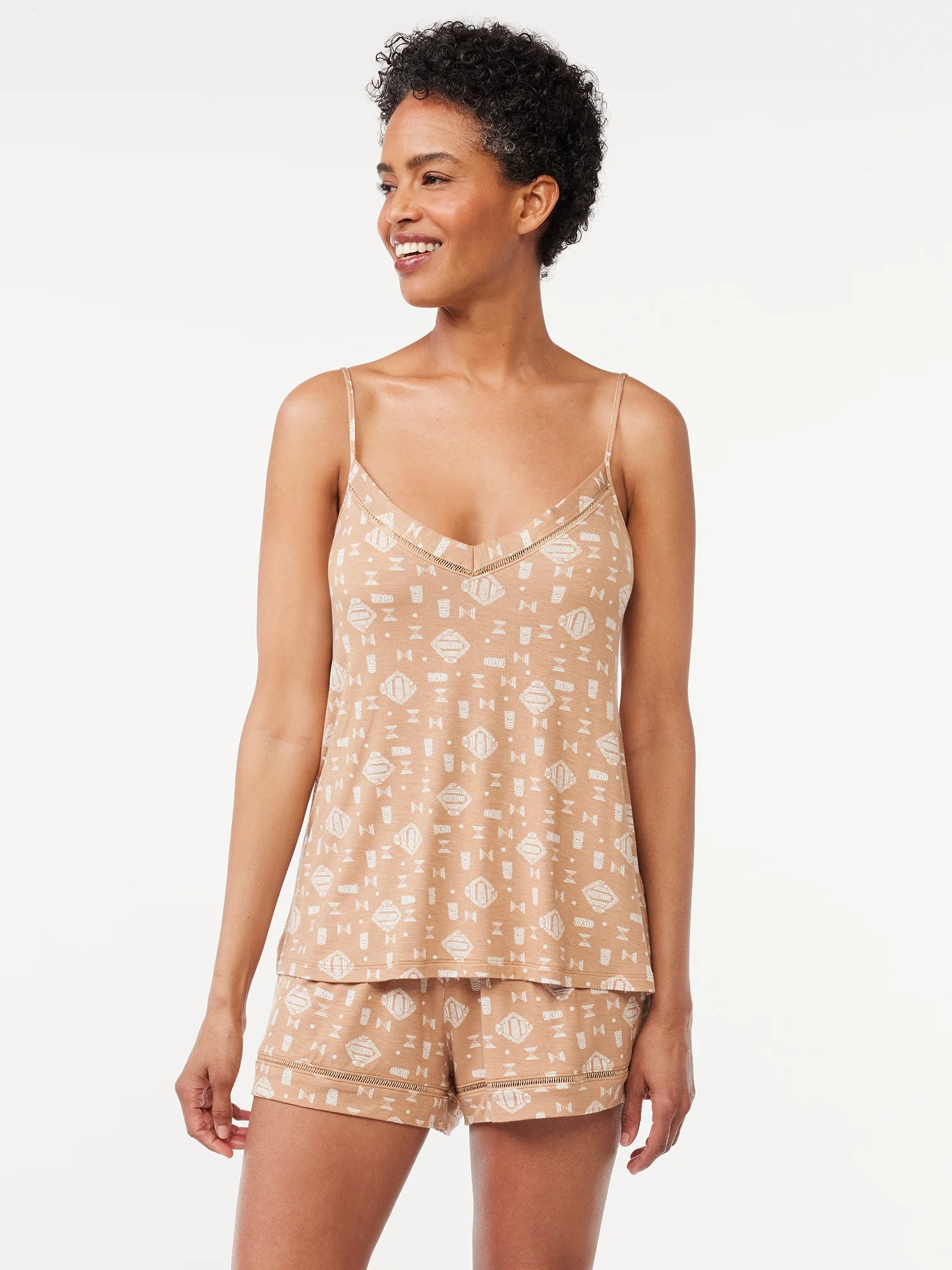 Joyspun Women's Knit Camisole and Shorts Sleep Set, 2-Piece, Sizes S to 3X | Walmart (US)