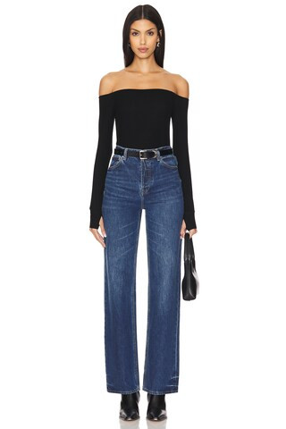 Lanny Off Shoulder Long Sleeve Top Double Layered Top in Black | Revolve Clothing (Global)