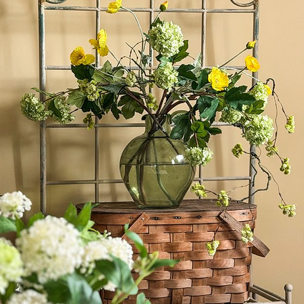 Green Tinted Bubble Glass Pitcher | Antique Farm House