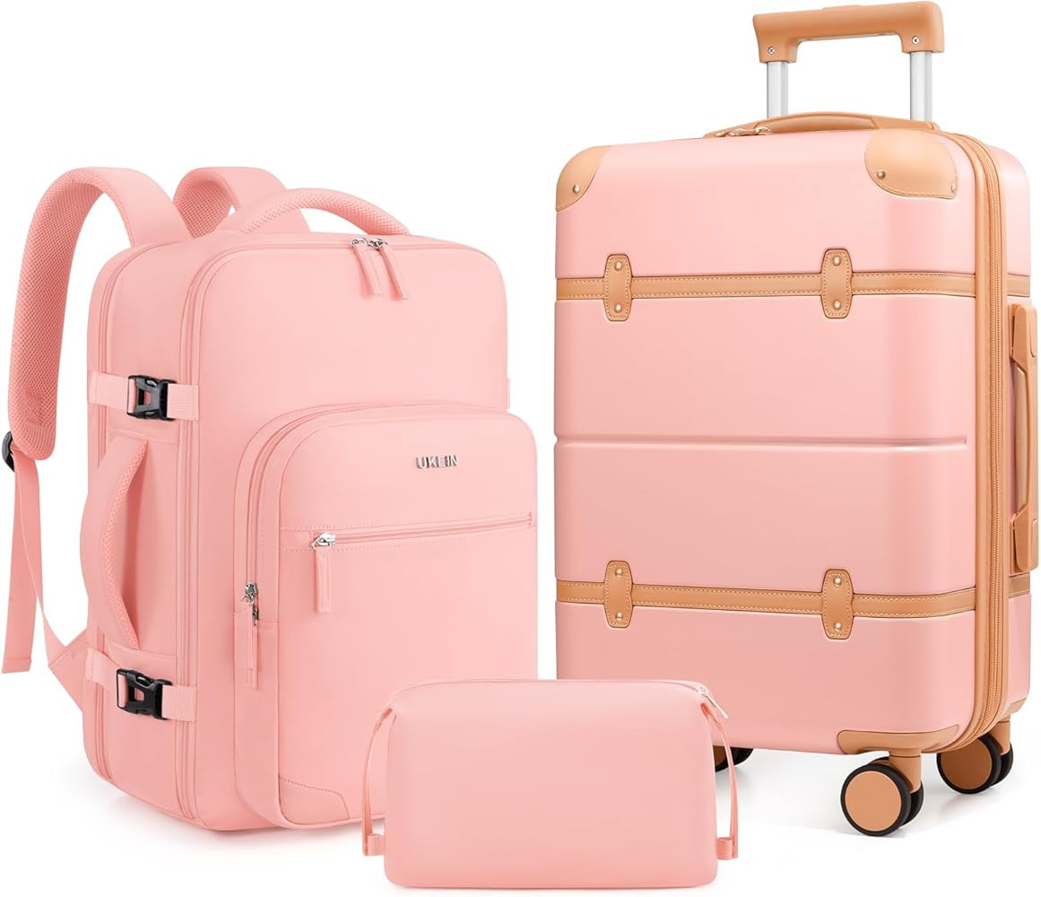 Luggage Sets 3 Piece, Expandable 100% PC Hardshell Suitcase with Spinner Wheels, 20in Suitcase Se... | Amazon (US)