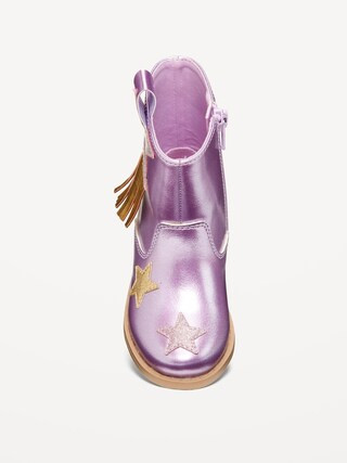 Shiny Side-Zip Western Boots for Toddler Girls | Old Navy (US)