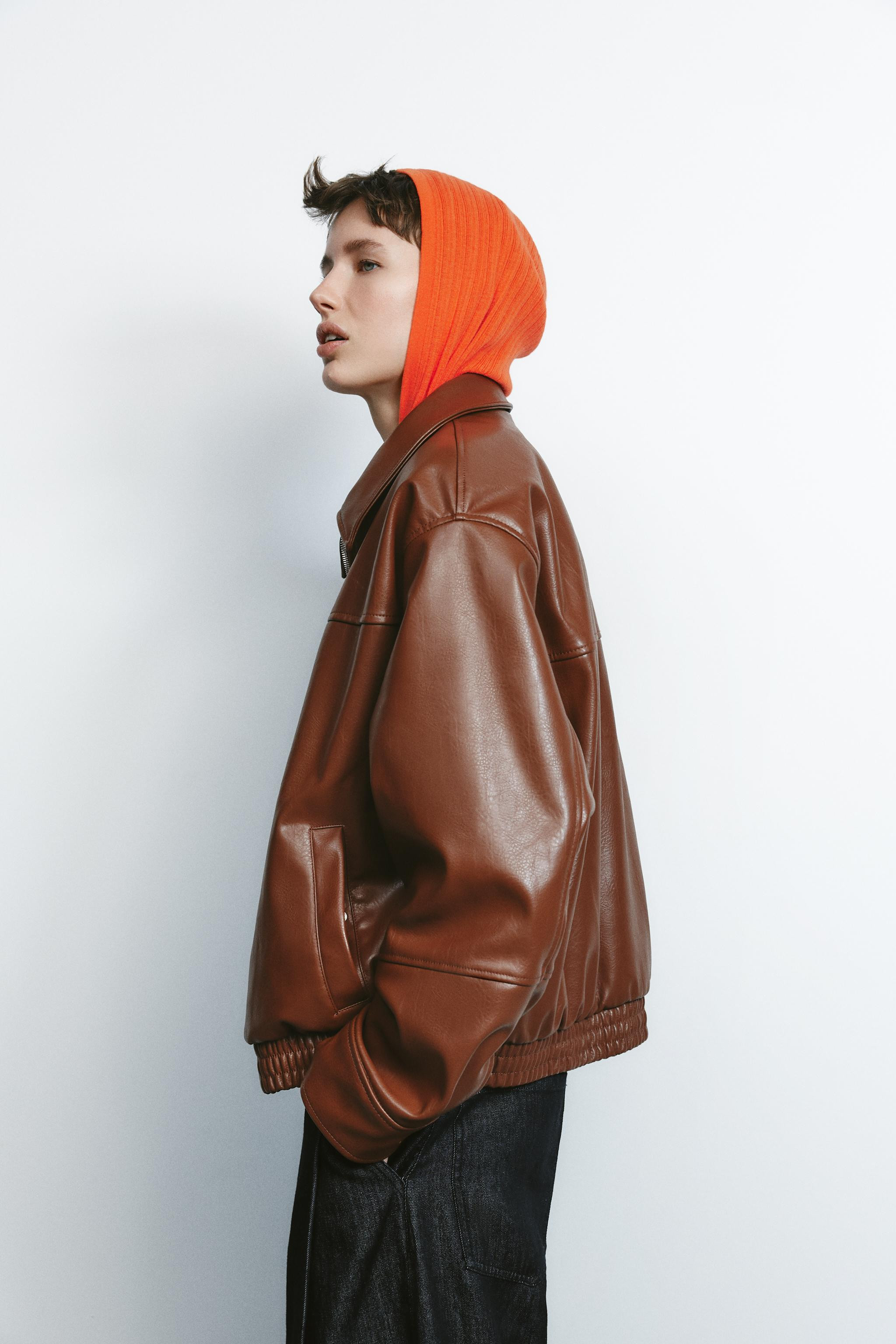 FAUX LEATHER BOMBER JACKET | Zara US