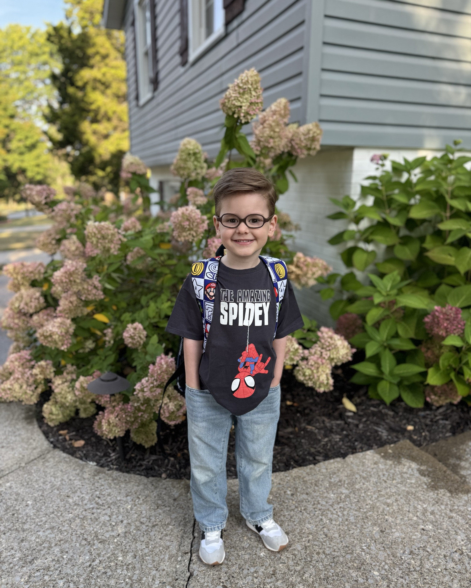 My cutie boys outfit today for preK 🤍 he chose his tee and shoes 🥹 so cute!! 

5 in the shirt, size 4 in pants. He’s a 9 in shoes currently. 

Zara boys, spidey, spidey tee, light wash jeans, straight jeans for boys, old navy, super Mario backpack 

#LTKSeasonal #LTKFindsUnder50 #LTKKids