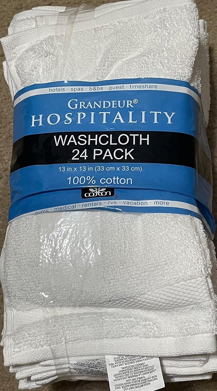 Grandeur Hospitality 100% Cotton Wash Cloths 24 Pack (Gold) (Gold) | Amazon (US)