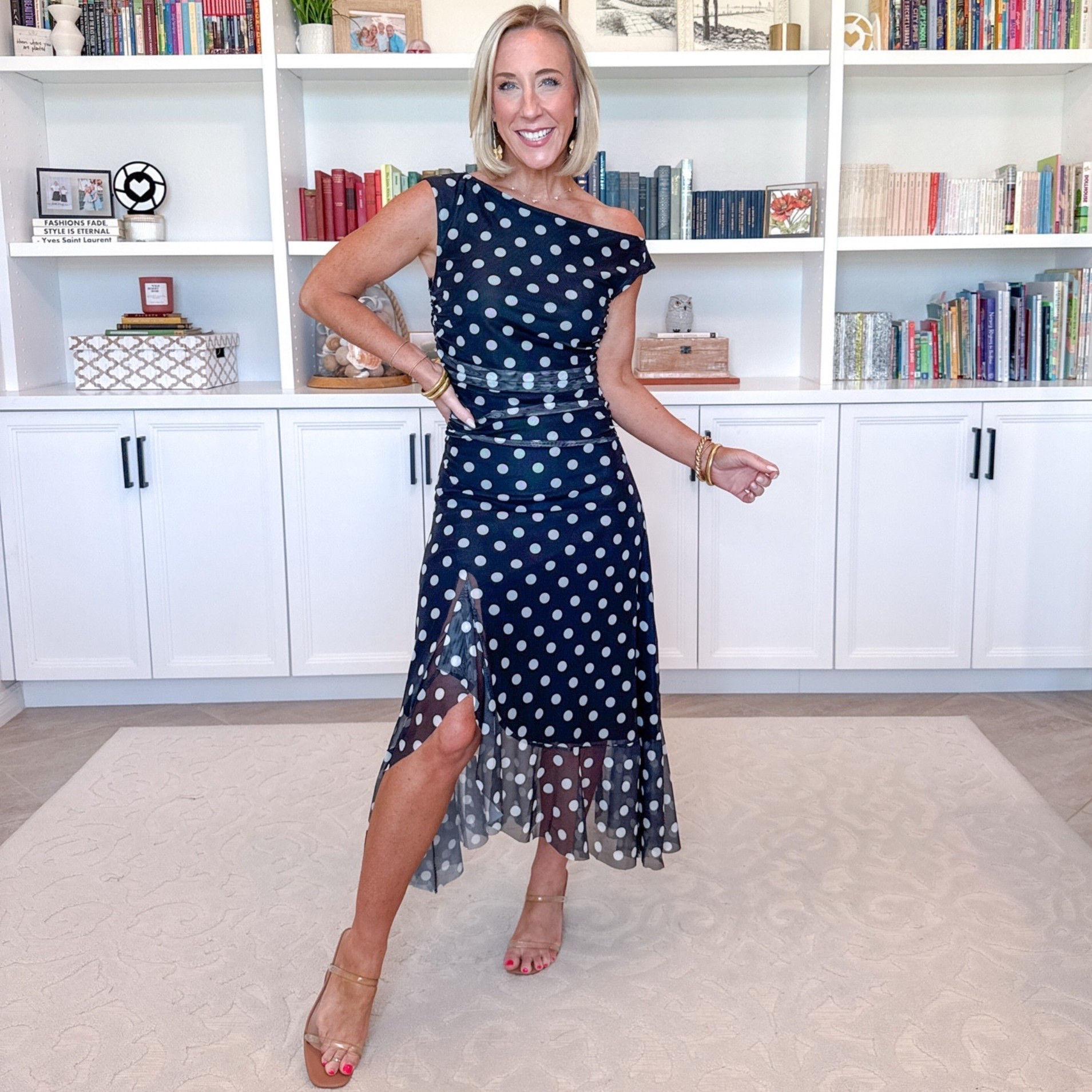 Amazon - special occasion dresses. Polka Dot One Shoulder Asymmetrical Ruched Mesh Maxi Dress - size small. 6 colors. 

 

#LTKWedding #LTKSeasonal #LTKOver40