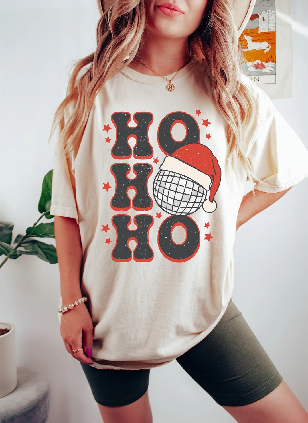 Retro Christmas Comfort Colors Shirt, Ho Ho Ho New Years Shirt, Vintage Santa Christmas Shirt, Re... | Etsy (US)