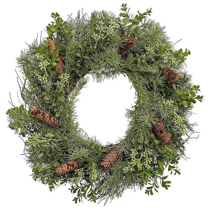Plow & Hearth - Cedar Mountain Holiday Evergreen Wreath | Target