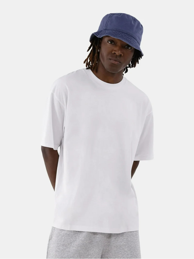 No Boundaries All Gender Cotton Oversize Tee with Short Sleeves, Men's and Big Men's | Walmart (US)