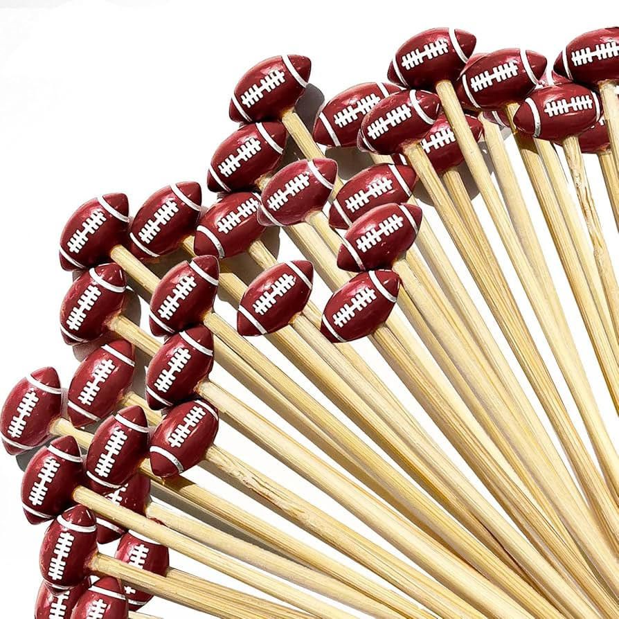 Football Picks, Football Cocktail Picks,100pcs 4.7inch Football Toothpicks for Appetizers, Fruit ... | Amazon (US)