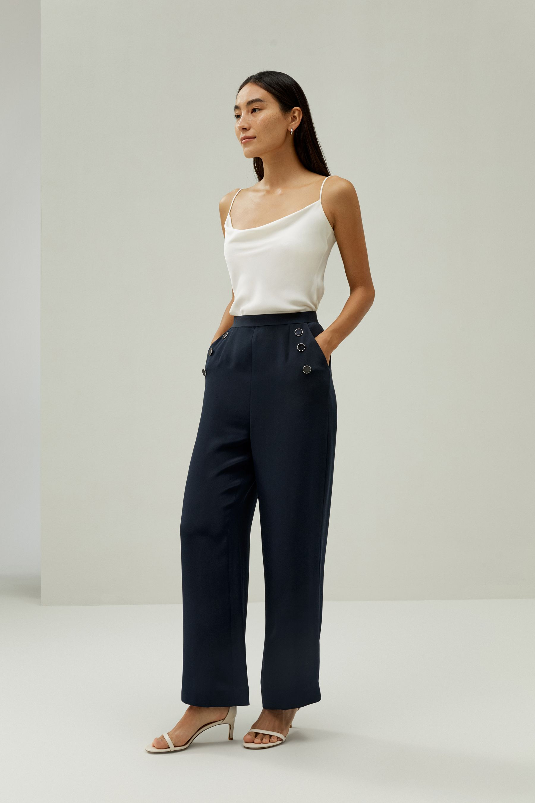 Pantalon court d'inspiration nautique | LilySilk