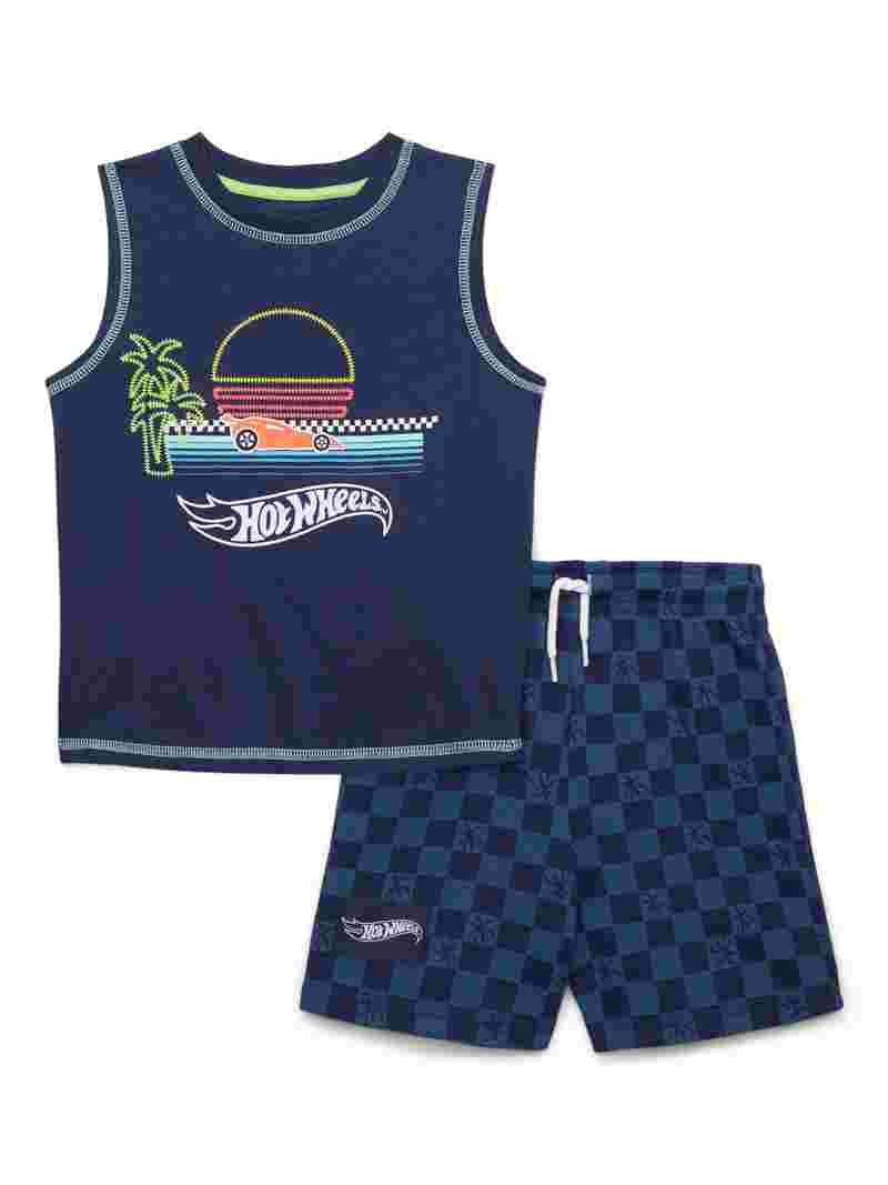 Hot Wheels Toddler Boys Graphic Print Tank Top and Shorts Set, 2-Piece, Sizes 12M-5T | Walmart (US)