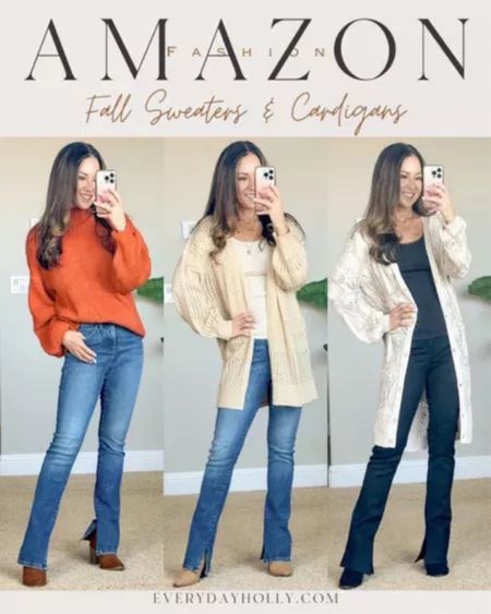 Fall sweater weather is here! Fall sweaters and cardigans size small. Jeans size 0 short. Linking similar boots Fall fashion | teacher outfits | mom style

#LTKover40 #LTKSeasonal #LTKstyletip