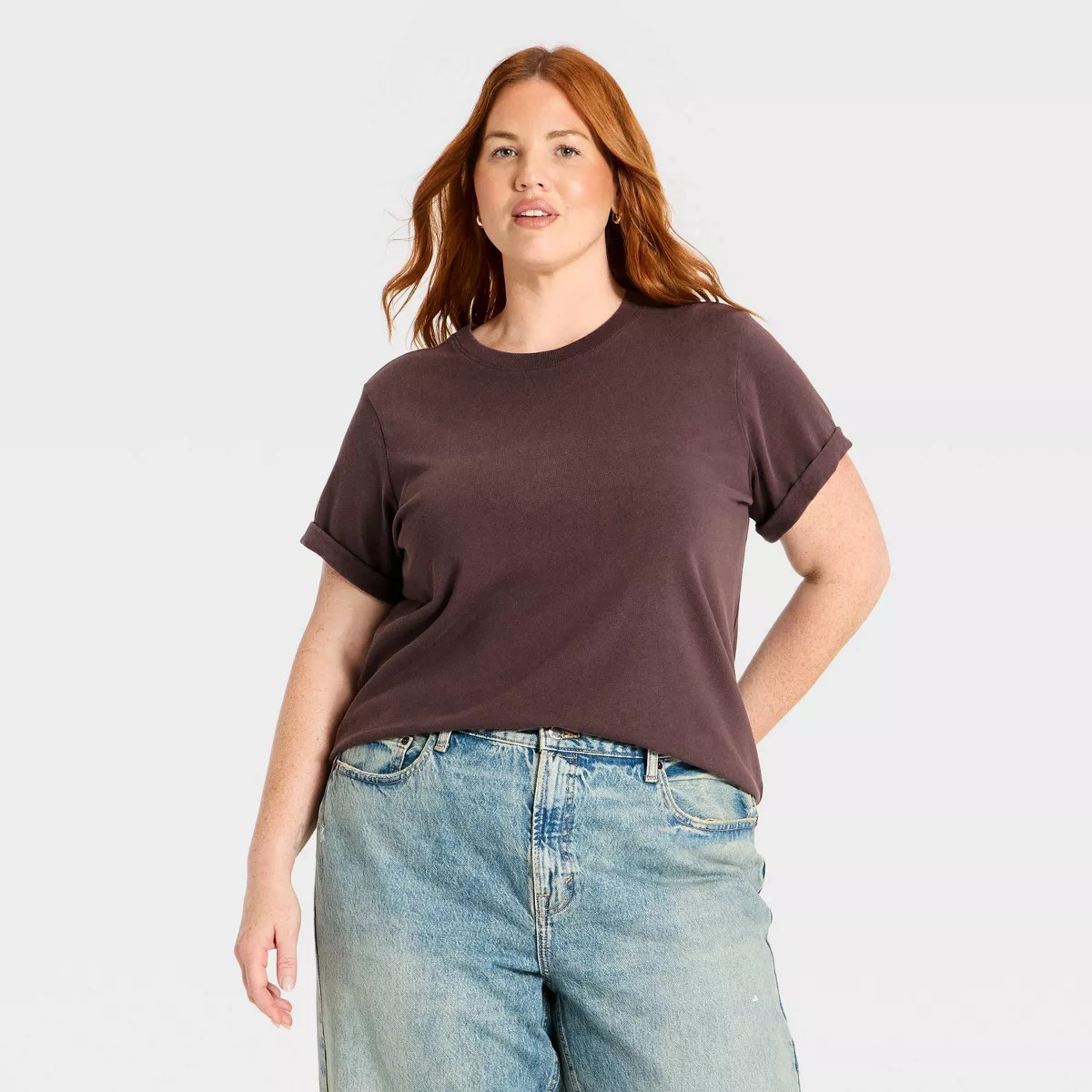 Women's Short Sleeve Lived T-Shirt - Universal Thread\u2122 Burgundy 2X | Target