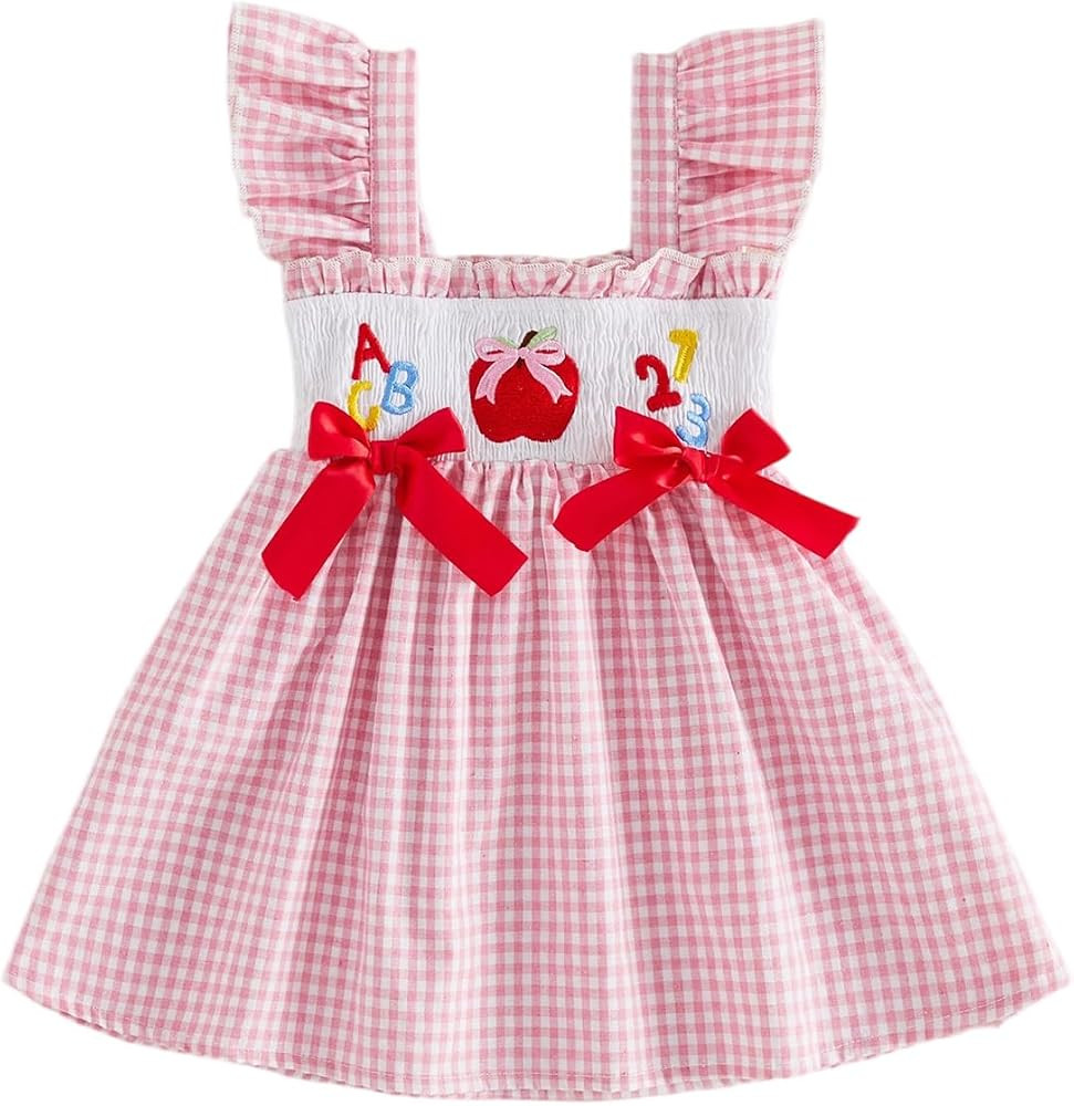 Toddler Baby Girl Dress Infant Plaid Back to School Dresses Summer Clothes | Amazon (US)