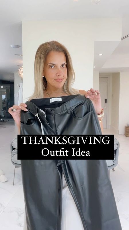 Thanksgiving outfit idea. Abercrombie vegan leather straight pants, Abercrombie plaid blazer, coat blazer. Black pumps, Chanel clutch, Chanel WOC 

#LTKGiftGuide #LTKstyletip #LTKHoliday