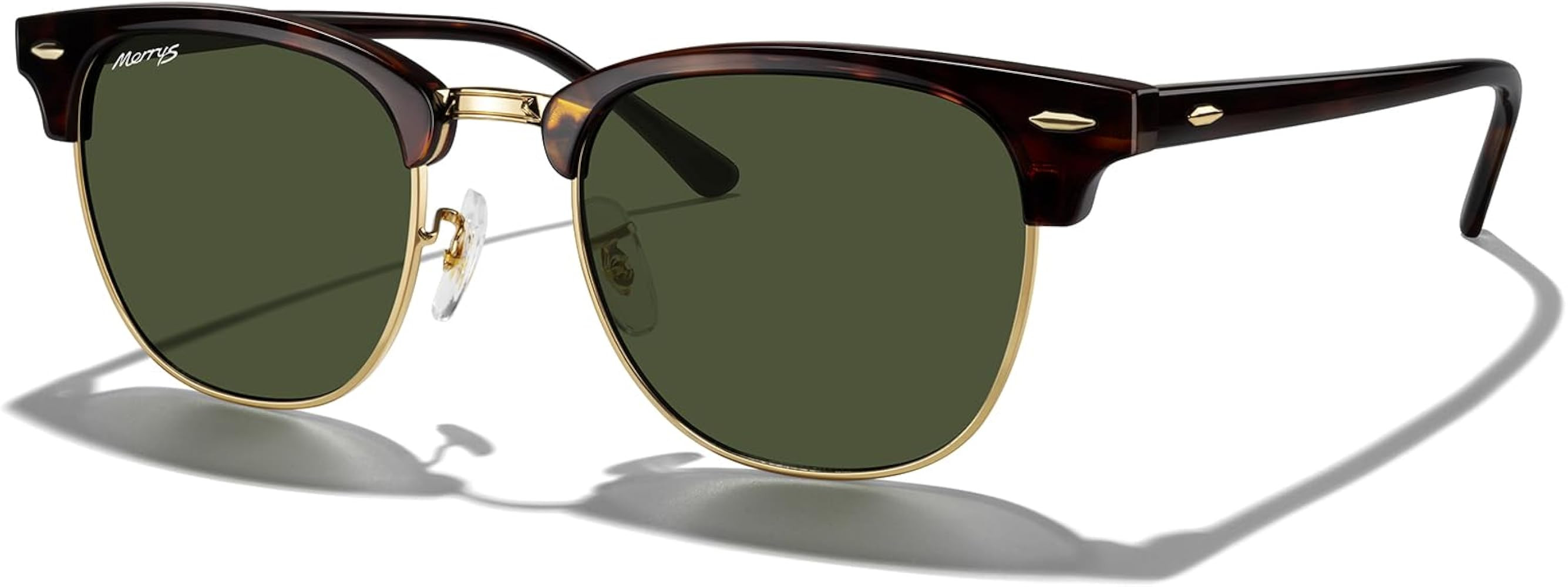 MERRY'S Classic Square Semi-Rimmed Polarized Sunglasses for Men Women S6016 | Amazon (US)
