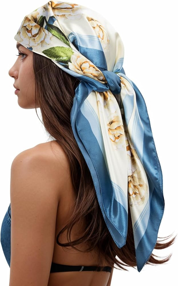 RIIQIICHY Head Scarf for Women Like Silk Scarf Hair Scarf Printed Square Scarf Bandanas for Women... | Amazon (US)