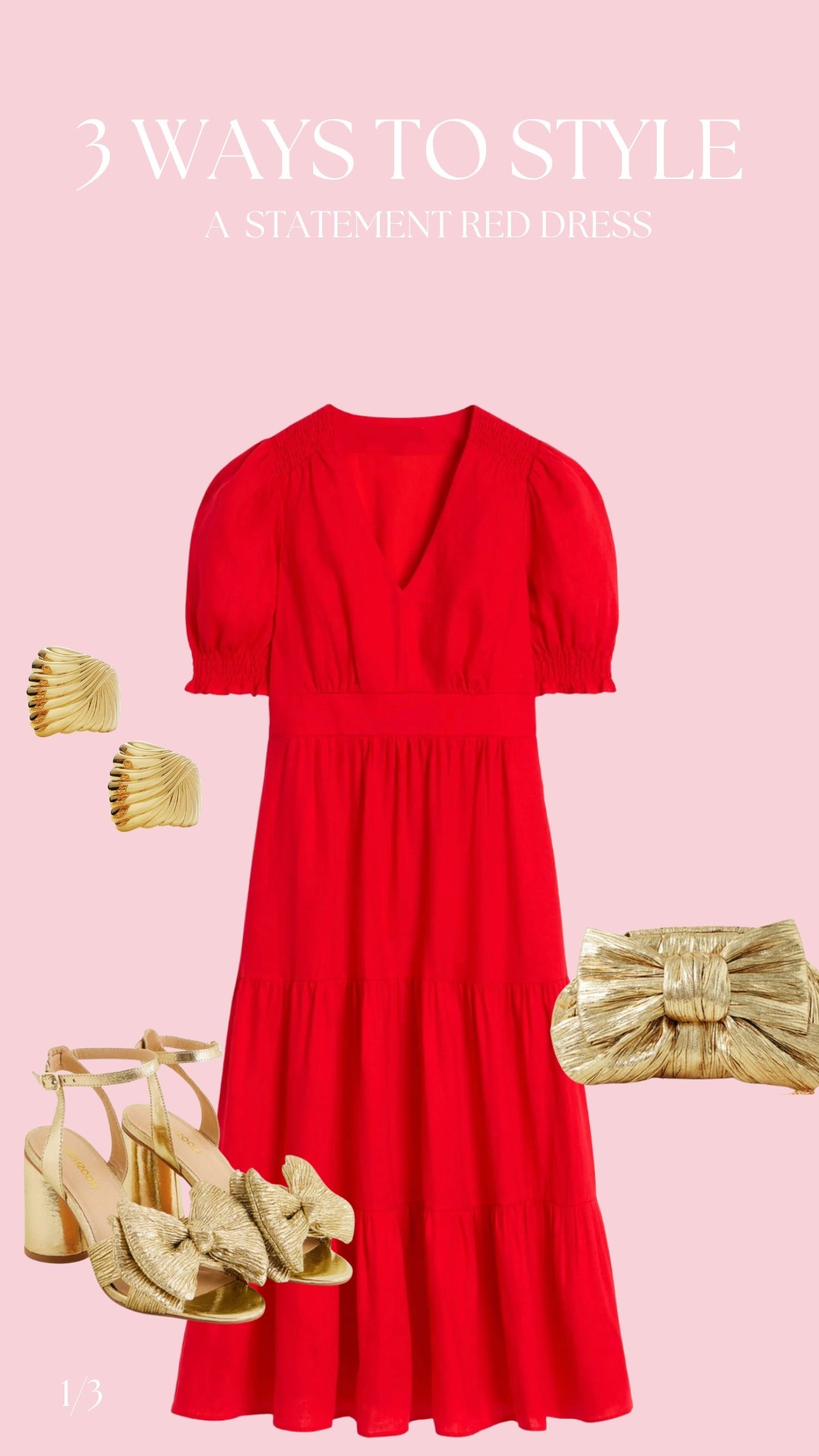 3 ways to style a statement red dress… Look 1 ✨ Can never go wrong with some epic gold accessories 👏🏼

#LTKstyletip #LTKpartywear