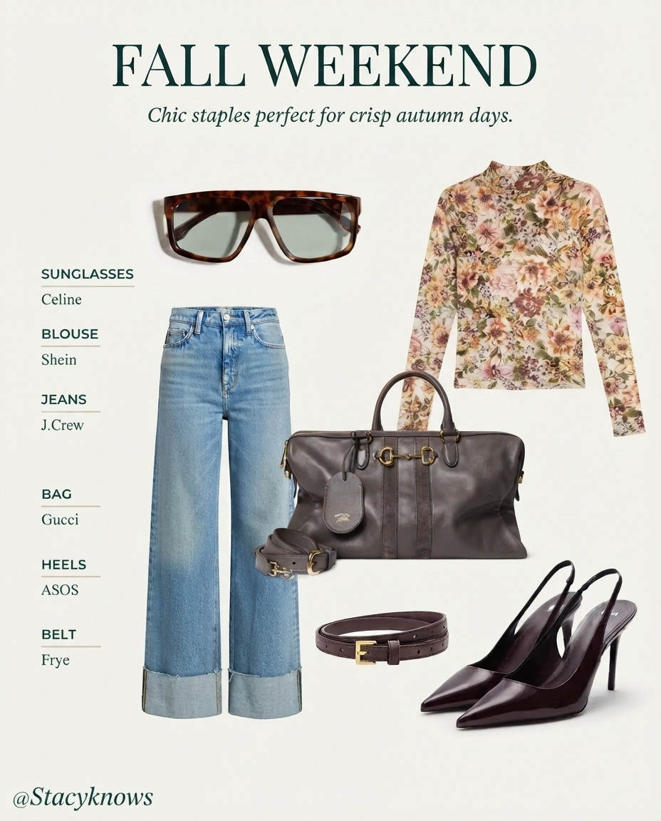 Transition into crisp autumn air with this effortless fall weekend style outfit, combining cozy textures and easy layering for apple picking, farmers market strolls, or casual brunch dates. Pair your favorite structured knit with classic denim and comfortable ankle boots for an elevated yet relaxed seasonal look.
#FallStyle #FallOutfit #WeekendStyle #FallFashion #CasualChic #LTKFall #AutumnOutfit #FallVibes 

 #LTKNYFW #LTKootd #LTKSeasonal