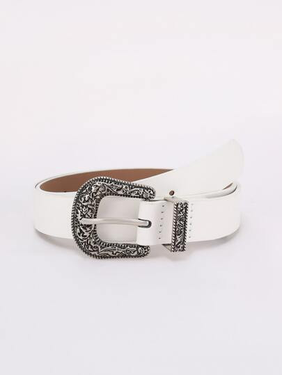 Textured Metal Buckle Belt With Hole Punch SKU: sc2112122147681855(1000+ Reviews)$2.50$2.38Join f... | SHEIN
