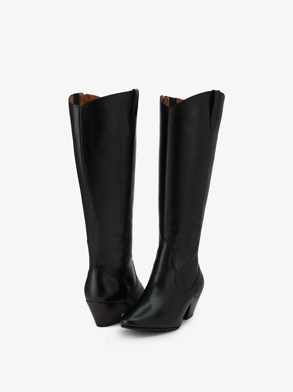Saffron Knee High Boots in Black Leather | DuoBoots