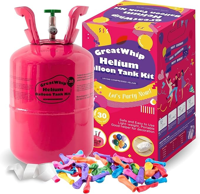 GreatWhip 7L Helium Tank for Balloons At Home 30 latex Balloons 1 Tank | Amazon (US)