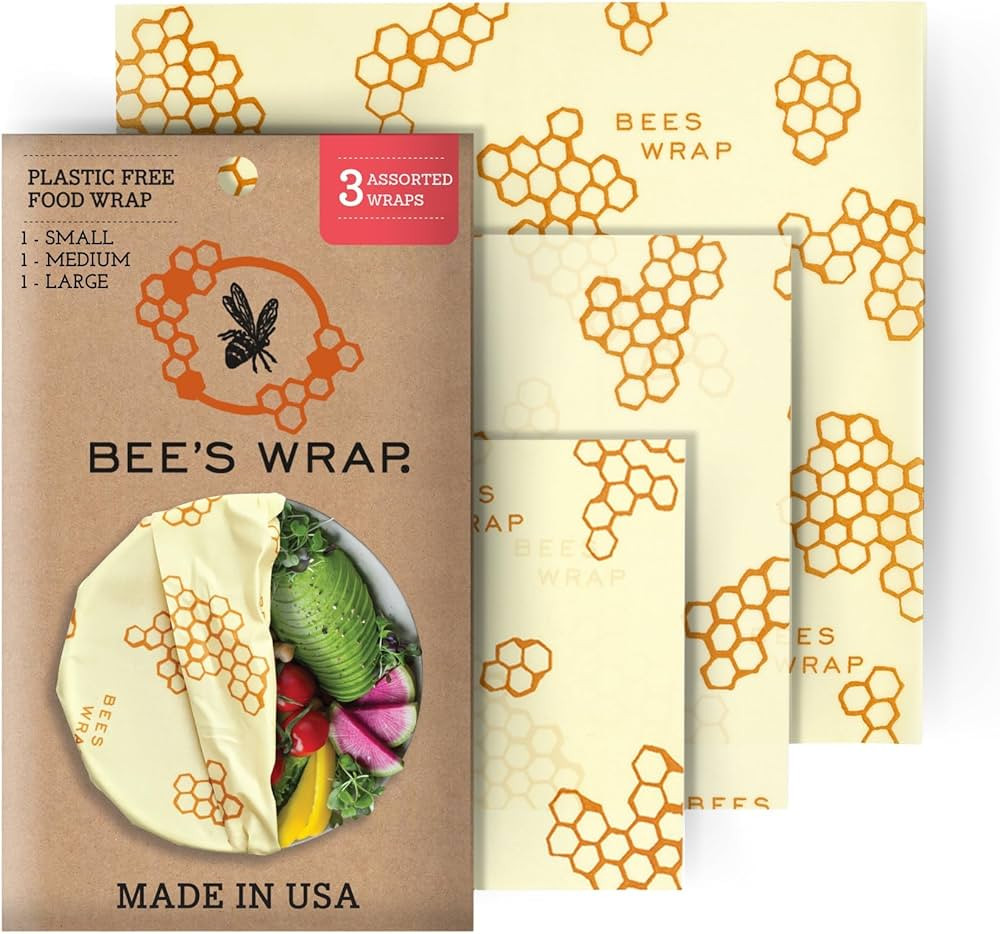 Bee's Wrap Reusable Beeswax Food Wraps Made in The USA, Eco Friendly Beeswax Wraps for Food, Sust... | Amazon (US)