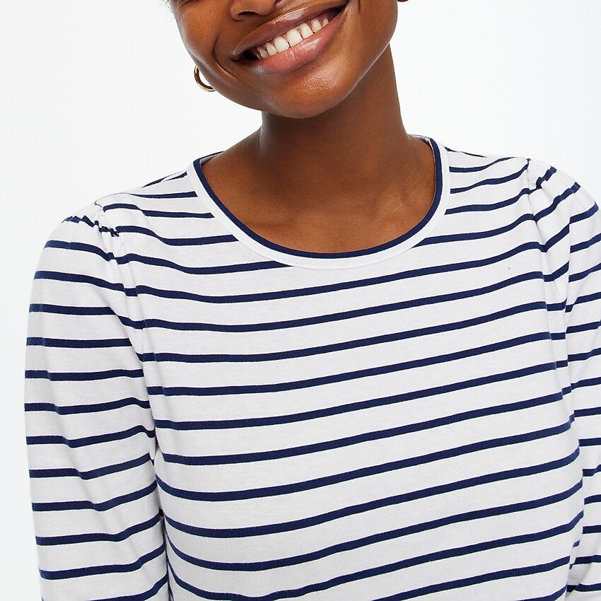 Striped puff-sleeve tee | J.Crew Factory