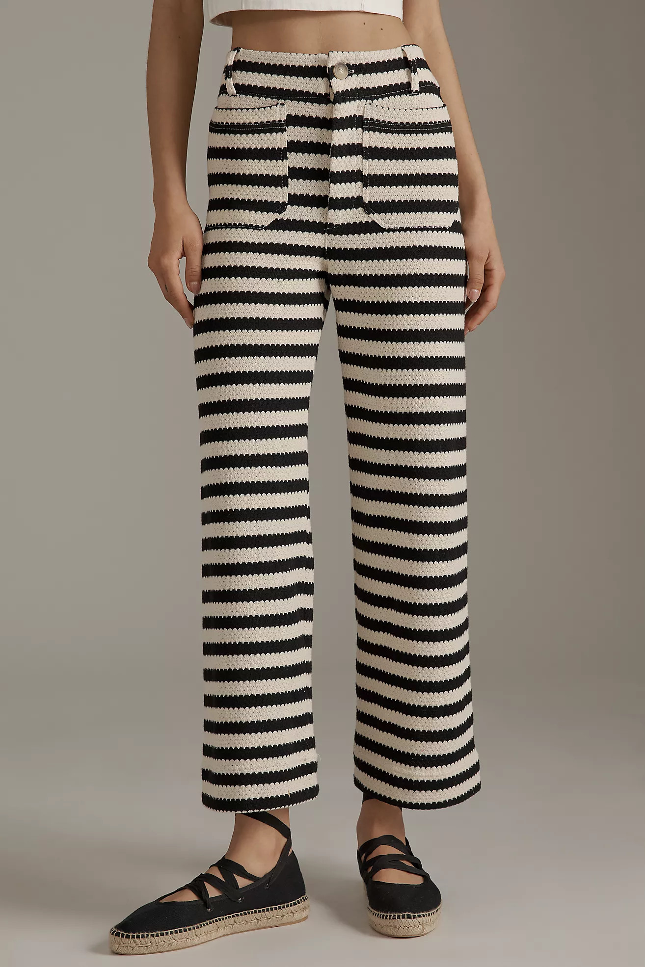 The Colette Cropped Wide-Leg Pants by Maeve: Striped Knit Edition | Anthropologie (US)