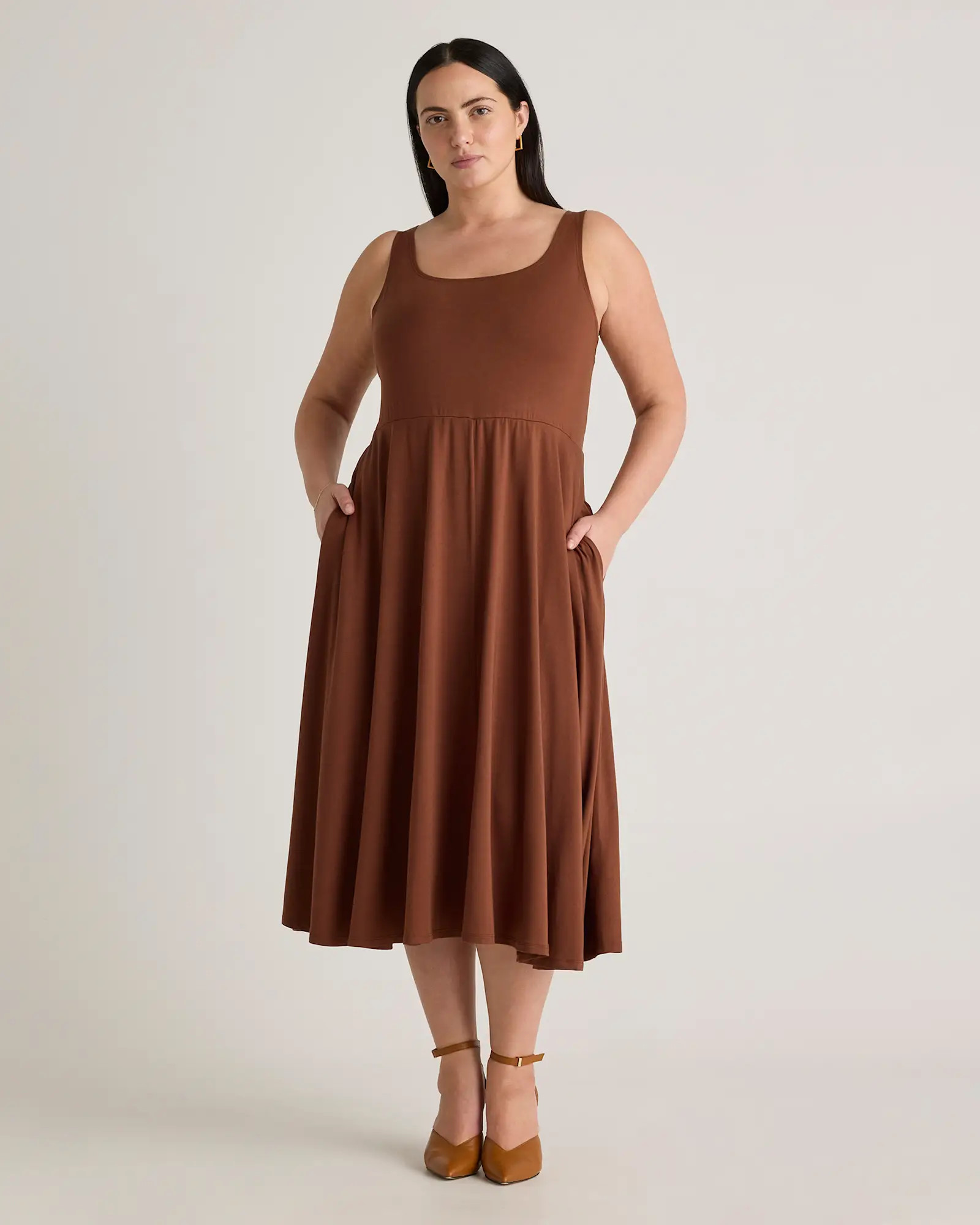 Tencel Jersey Fit & Flare Dress - Plus Size | Quince