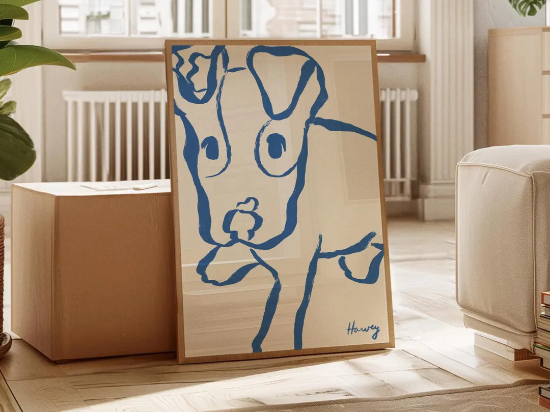 Custom Dog Painting, Modern Handmade Pet Portrait, Colorful Digital Wall Art, Abstract Gallery, E... | Etsy (US)